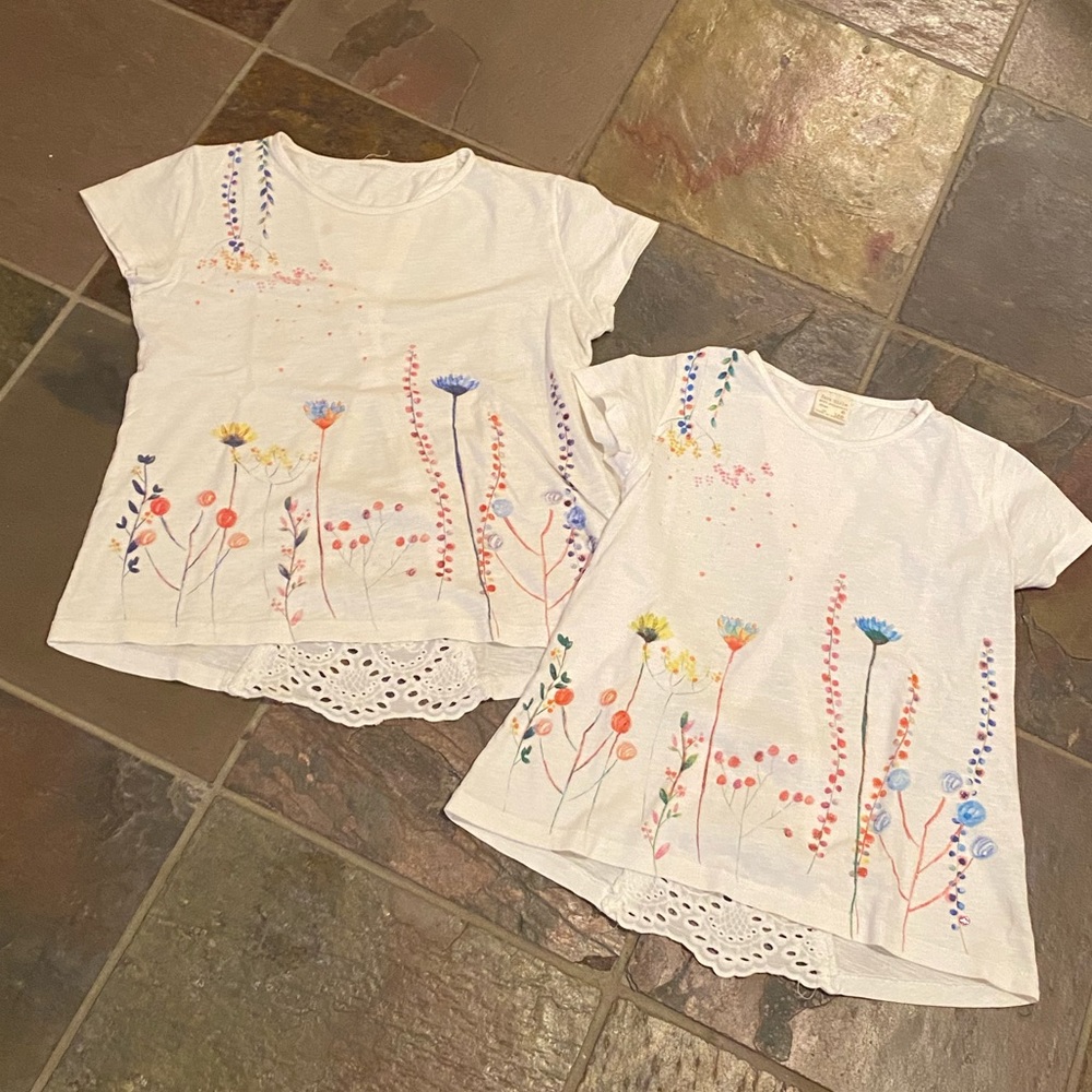 Zara girls watercolor tees